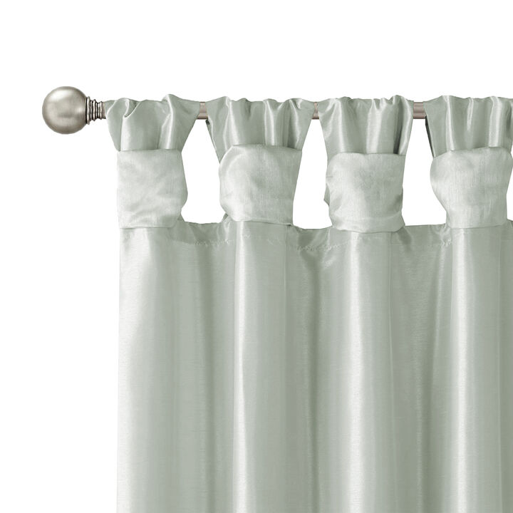 Gracie Mills Elroy Twist Tab Lined Faux Silk Window Curtain Panel - 50x108"