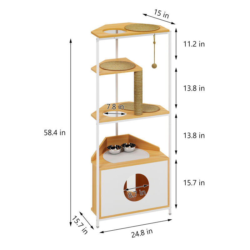 Streamdale Indoor Cat Tower with Feeding Station & Platforms