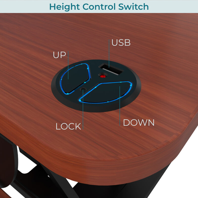 VersaDesk PowerPro® 36"W Electric Adjustable Standing Desk Converter, Cherry