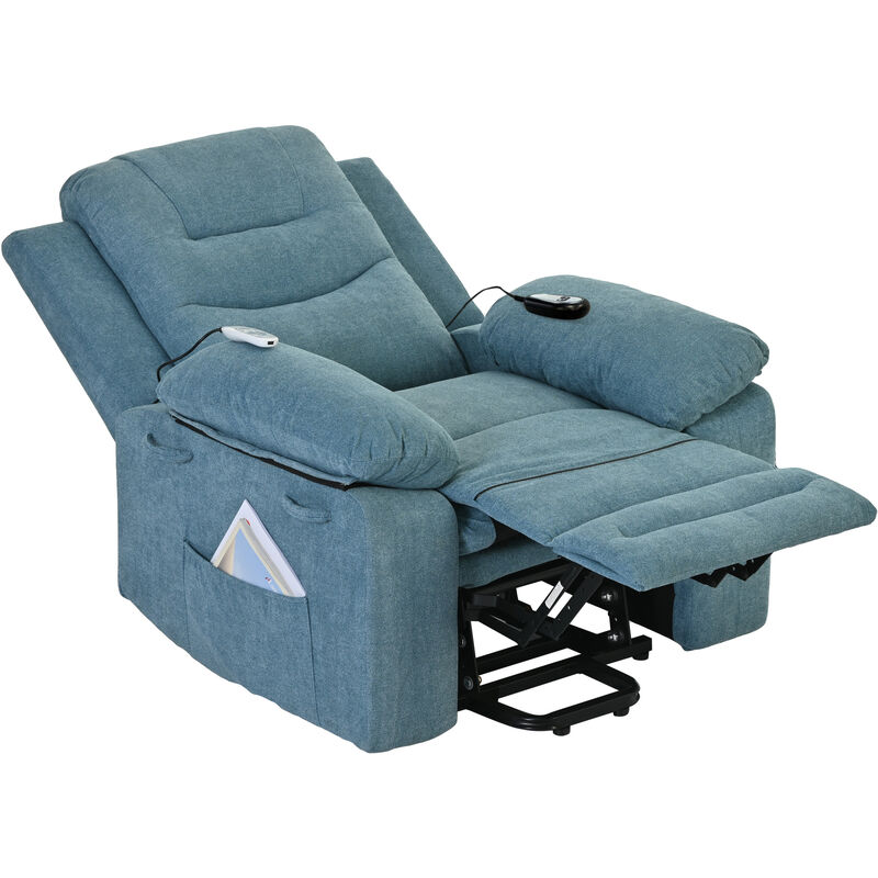 Massage Recliner,Power Lift Chair for Elderly with Adjustable Massage and Heating Function,Recliner Chair with Infinite Position and Side Pocket for Living Room ,Beige