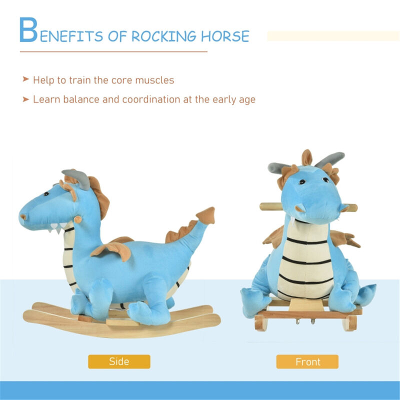 Baby Rocking Horse for Toddlers 18-36 Months, Plush Toy with Cushioned Seat