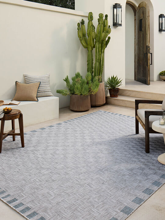 Topanga Silver/Blue 2'3" x 3'9" Area Rug by Amber Lewis x Loloi