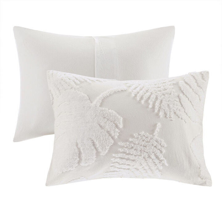 Gracie Mills Domenic 3-Piece Palm Chenille Duvet Cover Set