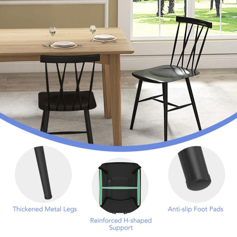 Hivvago Set of 2 Modern Dining Chairs with Backrest