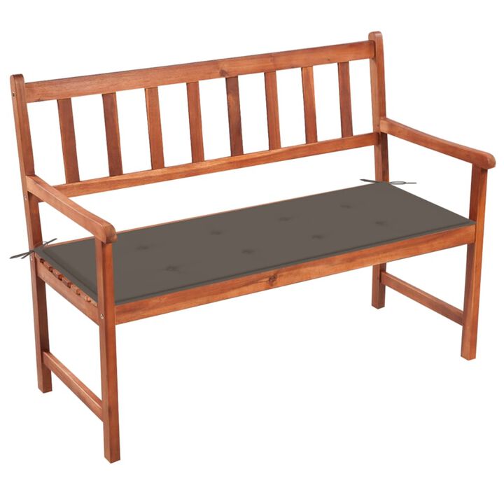 vidaXL Garden Bench with Cushion 47.2" Solid Acacia Wood