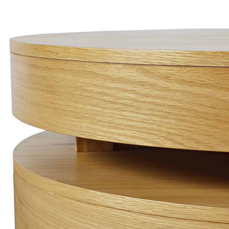 Jofran Brix Mid-Century Modern Floating Sculpture Round Layered Coffee Table