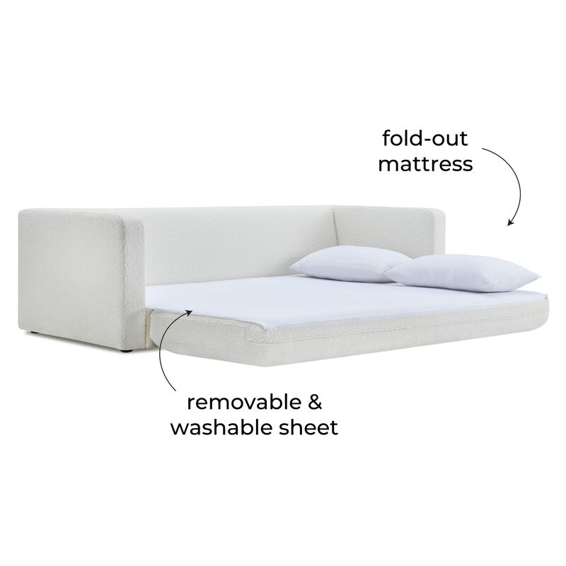 Ryan Cream Upcycled Linen Sofa Bed