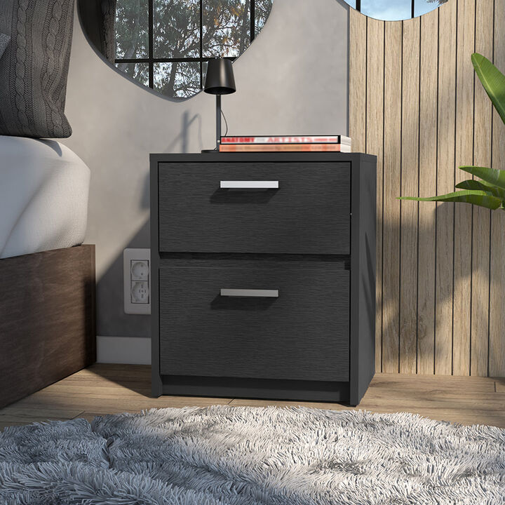 Nightstand Chequered, Bedroom, Black