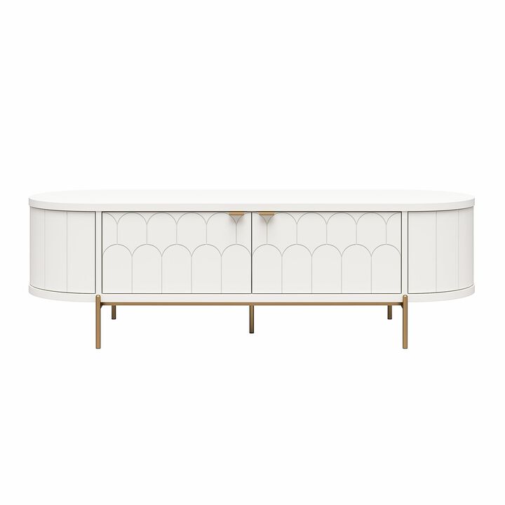 Anastasia Modern Scalloped Oval TV Stand for TVs up to 65"