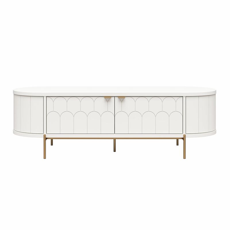 Anastasia Modern Scalloped Oval TV Stand for TVs up to 65"