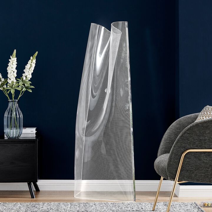 Acrylic Lace Floor Lamp Chrome Acrylic Dimmable Integrated LED