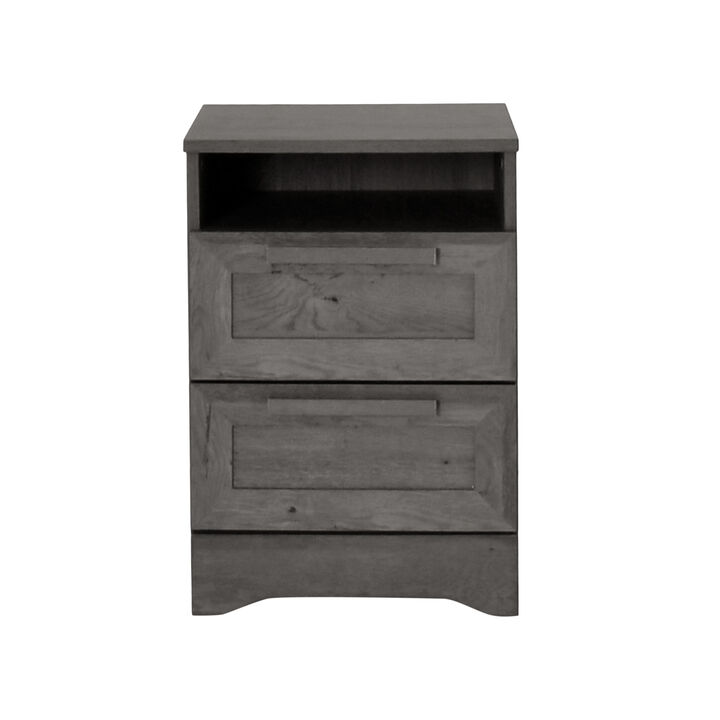 Streamdale Charming Rustic Nightstand with Faux Wood Finish for Earthy Ambiance