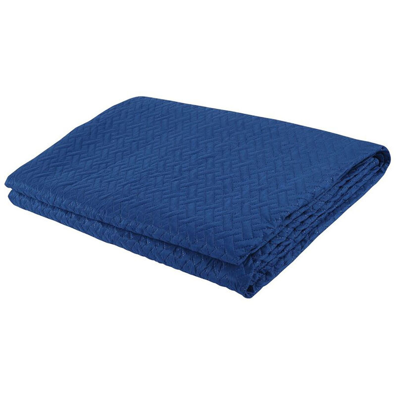 Legacy Decor 3 PCS Squared Stitched Pinsonic Reversible Lightweight All Season Bedspread Quilt Coverlet Oversized, Queen Size, Navy Color
