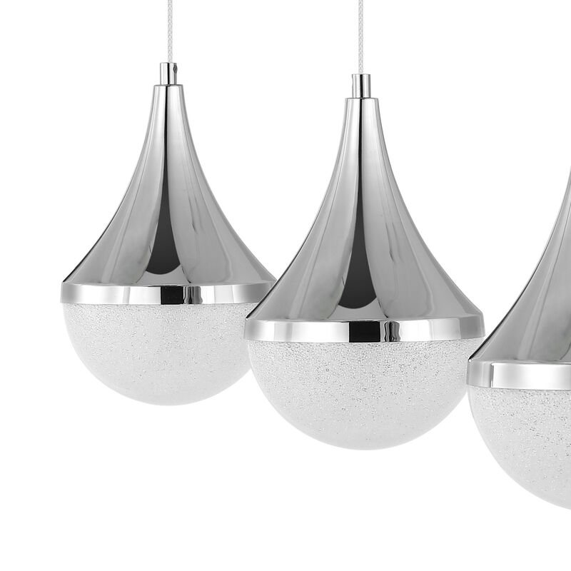 Elyse Teardrop Modern Mid Century Iron/Acrylic Integrated Linear LED Pendant