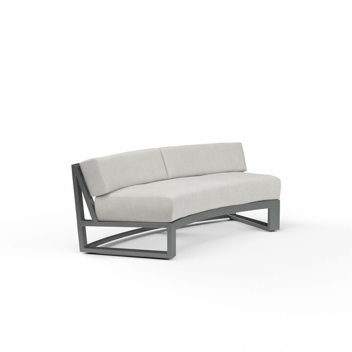 Redondo Curved Sofa in Cast Silver, No Welt