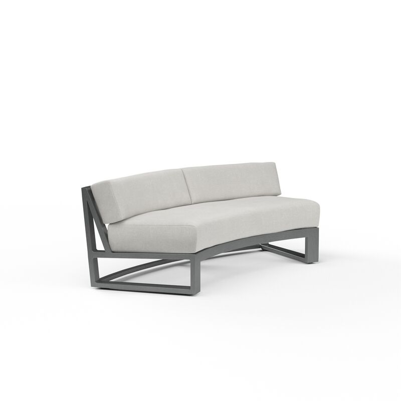 Redondo Curved Sofa in Cast Silver, No Welt