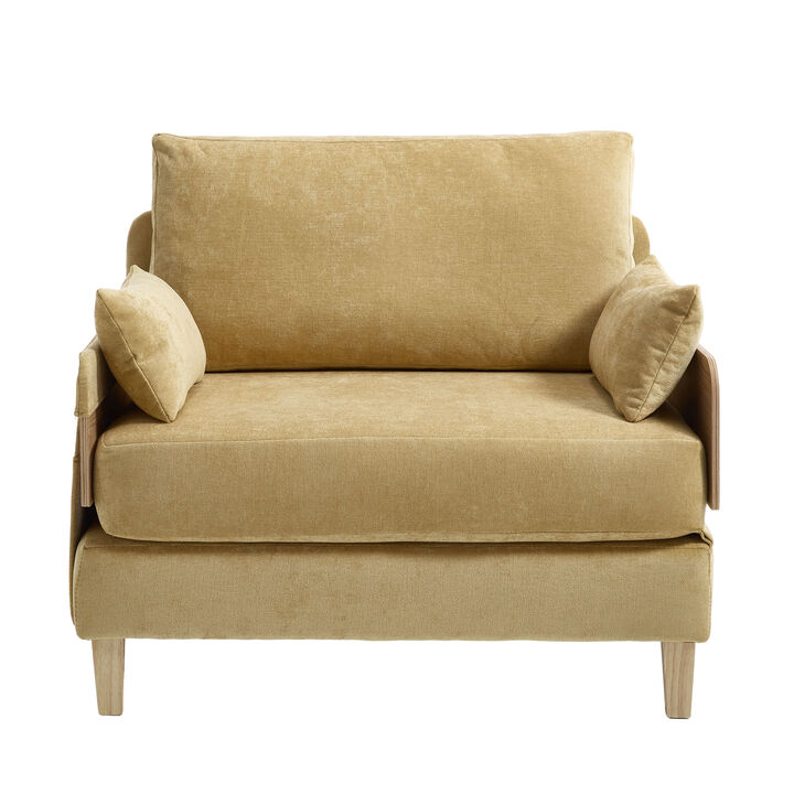 Merax Foldable Chenille Sofa Chair Convertible Futon Sleeper