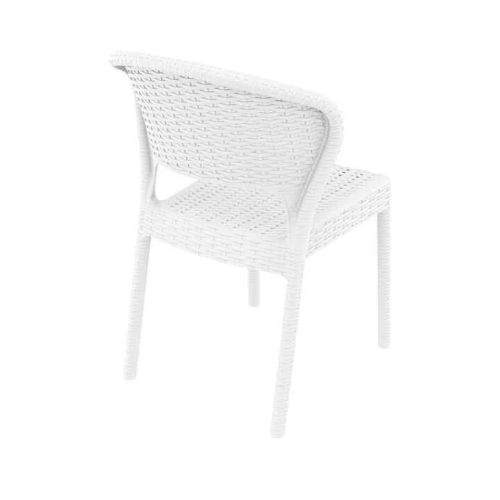 32" Brown Patio Wickerlook Stackable Dining Chair