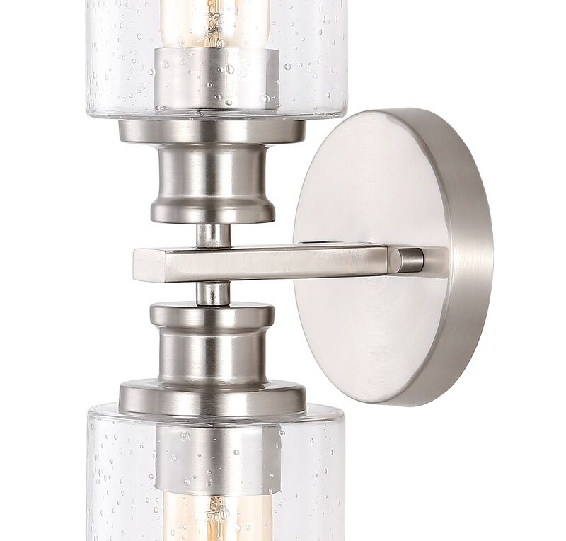 Jules Edison Cylinder Iron/Seeded Glass Farmhouse Contemporary LED Wall Sconce