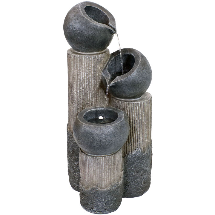Sunnydaze Cascading Tiered Cups Solar Water Fountain with Battery - 31 in Sunnydaze Cascading Tiered Cups Solar Water Fountain with Battery - 31 in