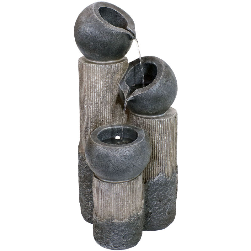 Sunnydaze Cascading Tiered Cups Solar Water Fountain with Battery - 31 in