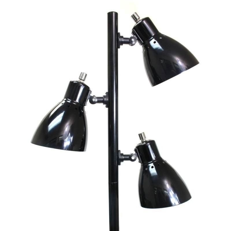 Hivvago 64-inch Black 3-Light Tree Lamp Spotlight Floor Lamp