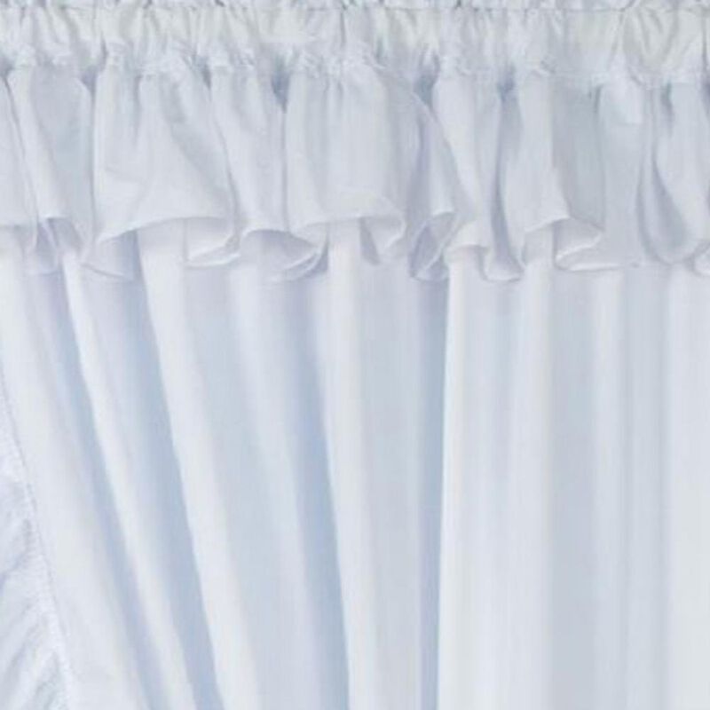 Ellis Curtain 2-Piece Ruffled Priscilla Window Curtain Panel Pair with ties - 80x84" White