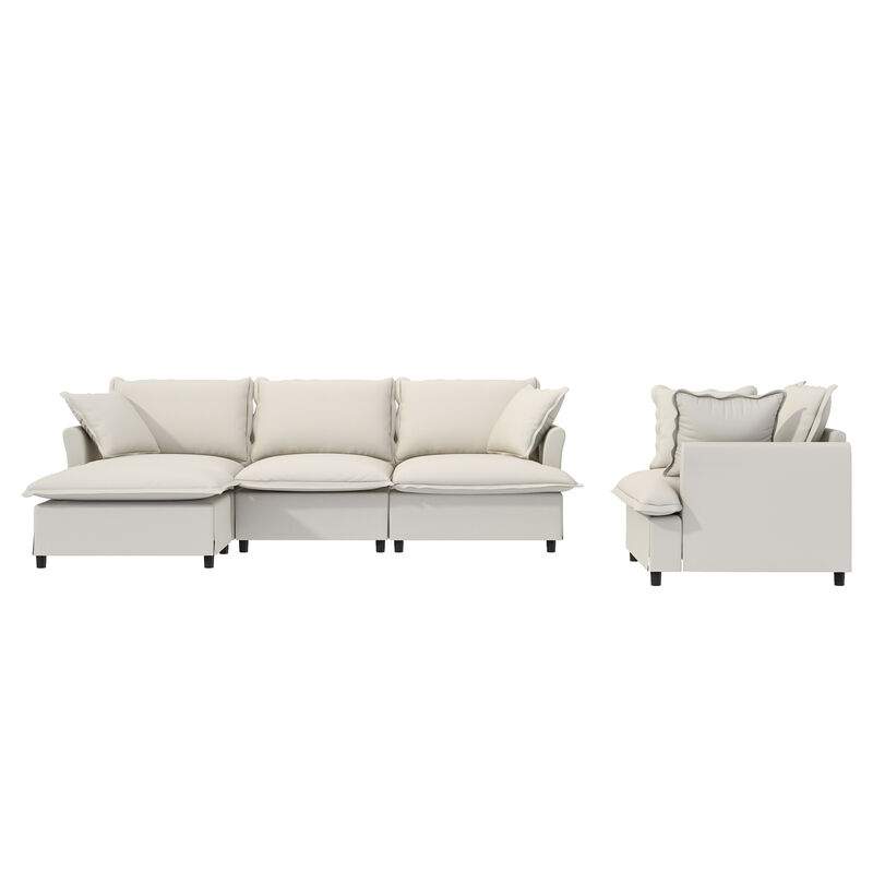 Merax Chenille Sectional Sofa Couch Indoor Furniture Set
