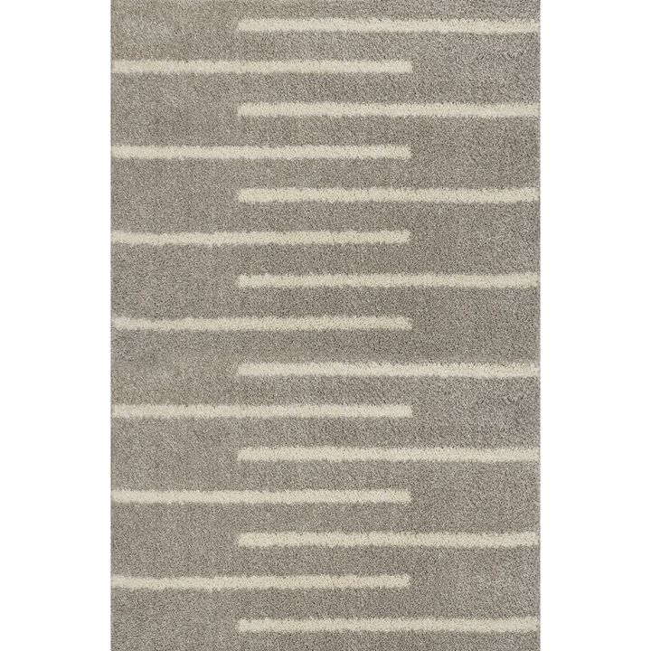 Alaro Berber Stripe Shag Gray/Ivory Rug