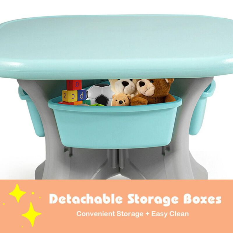 Hivvago In/Outdoor 3-Piece Plastic Children Play Table & Chair Set