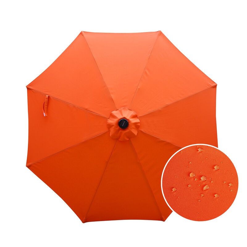 Mondawe 9ft Patio Umbrella Outdoor Market 32 LED Solar Umbrella with Tilt and Crank