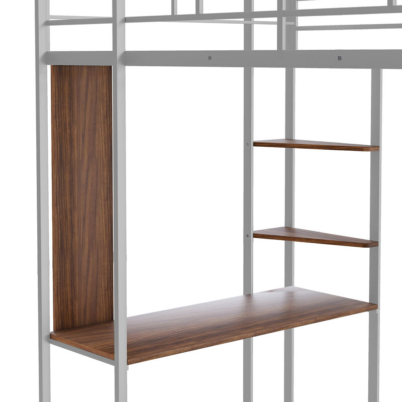 Merax Loft Bed Frame with 2 Built-in Ladders