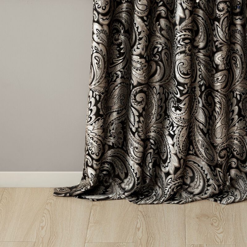 Gracie Mills Thornton Jacquard Curtain Panel Pair - 50x84"