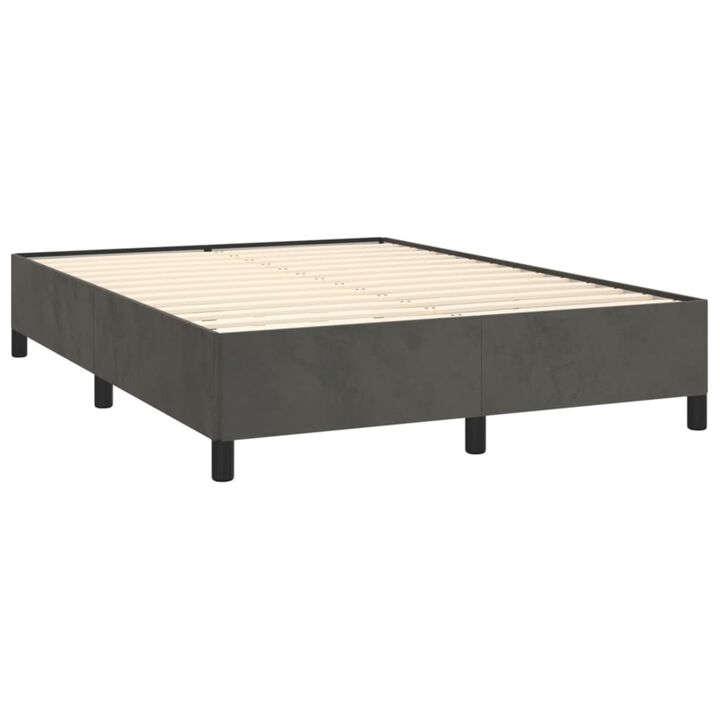 vidaXL Queen Bed Frame in Dark Gray Velvet - Modern Design with Sturdy Structure for a Restful Sleep