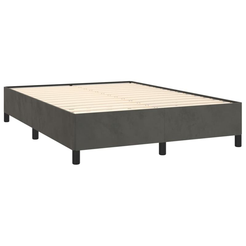 vidaXL Queen Bed Frame in Dark Gray Velvet - Modern Design with Sturdy Structure for a Restful Sleep