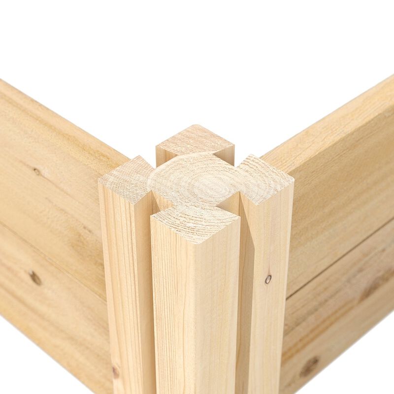 QuikFurn 4 ft x 4 ft Pine Wood Raised Garden Bed