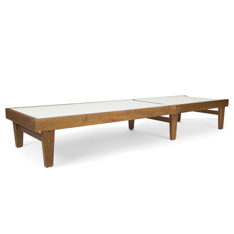 Merax Wood Frame Outdoor Mesh Chaise Lounge