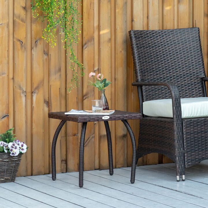 Patio Rattan Coffee Table Outdoor Wicker Side Table Furniture Garden Balcony