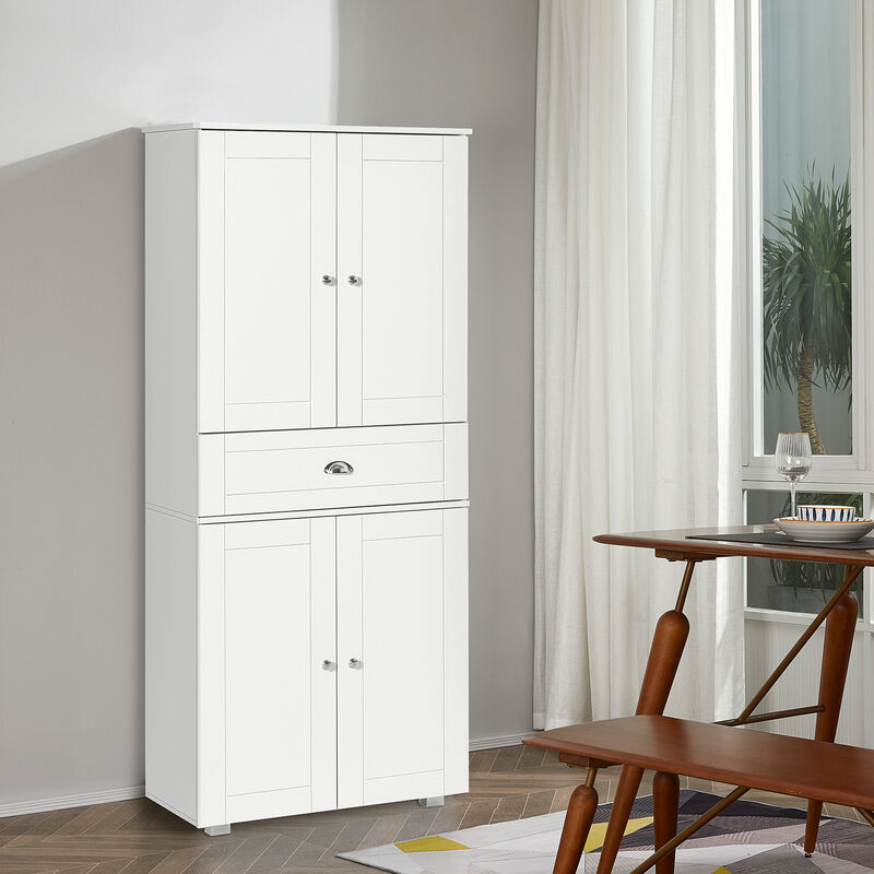 Modern Tall Cupboard Organizer with Adjustable Shelf Options and Elevated Base