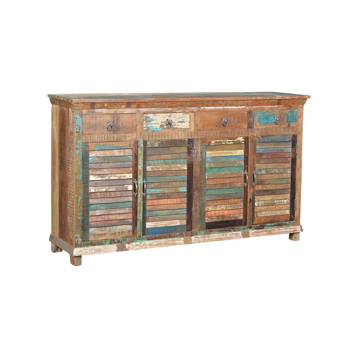 Taran Designs Prescott 4-drawer 4-door Shutter Solid Wood Sideboard