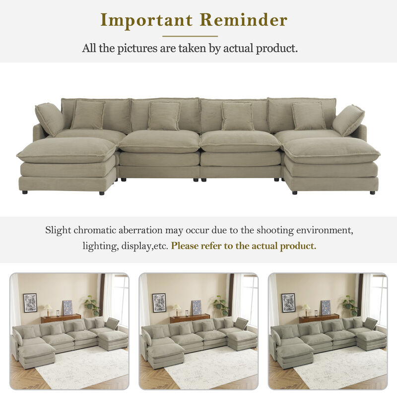 Merax Modern Corduroy Modular Sofa Couch for Living Room