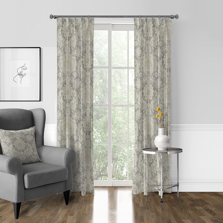 6ix Tailors Fine Linens Osha Taupe/Beige Pinch Pleat Drapery Panel Pair