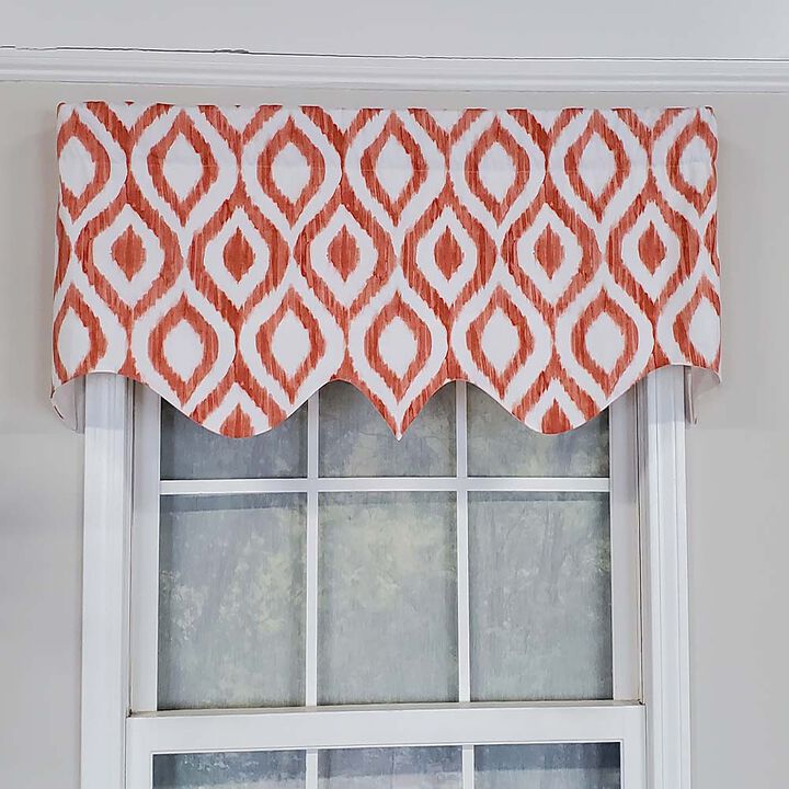 RLF Home Zamya Regal Window Treatment Valance 3" Rod Pocket 50" x 17" Tangerine