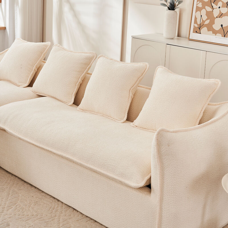 Merax 3-Seater Comfy L-Shape Sofa Couch with Chaise