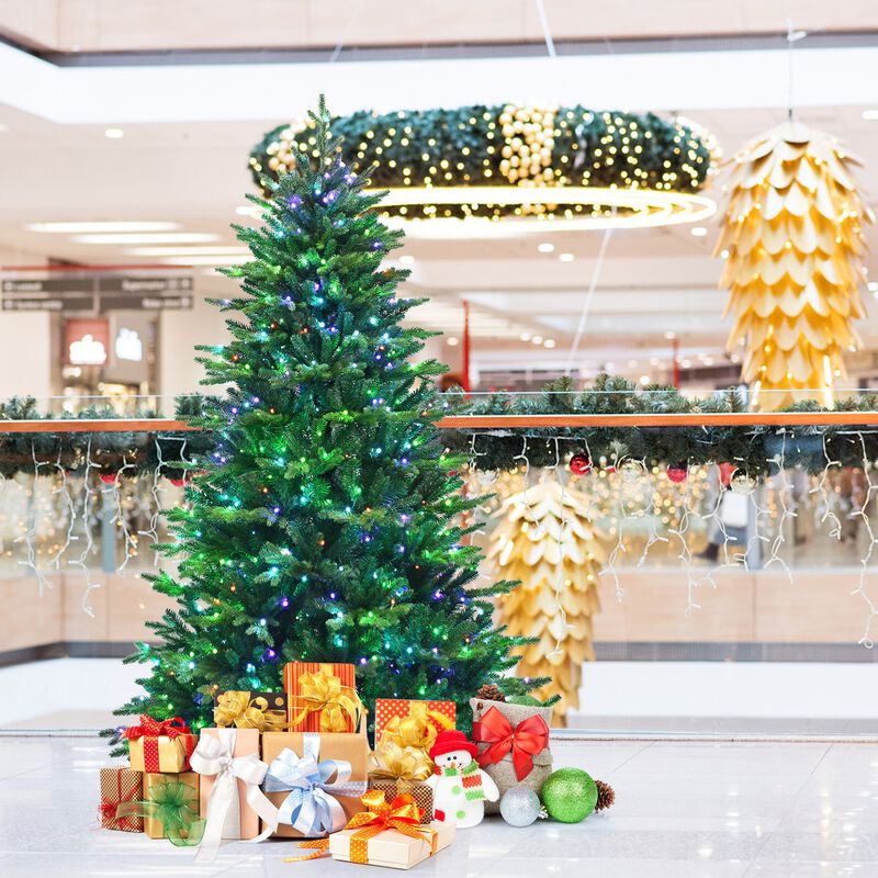 Pre-lit Artificial Hinged Christmas Tree with APP Controlled LED Lights