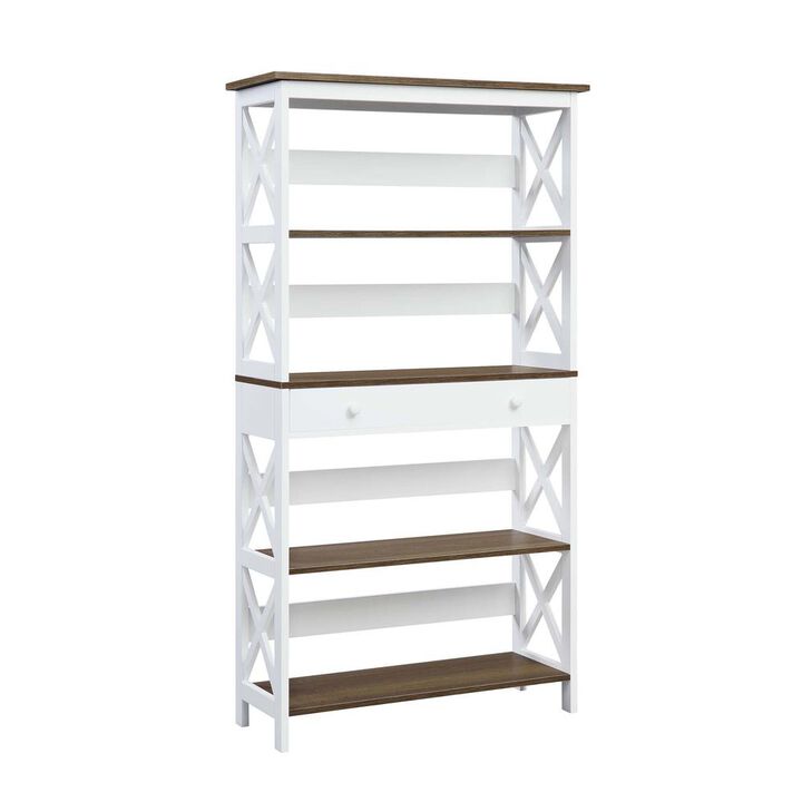 Convenience Concepts Oxford 5 Tier Bookcase with Drawer