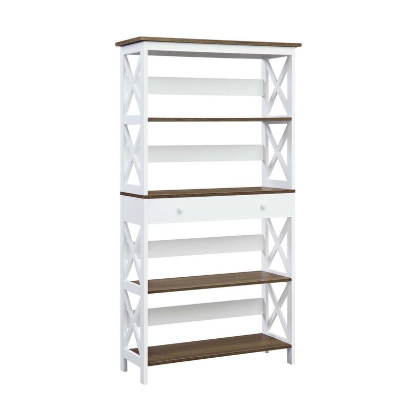 Convenience Concepts Oxford 5 Tier Bookcase with Drawer