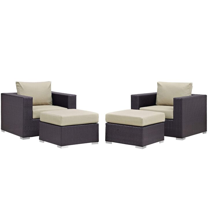 Convene Outdoor Sectional Set - Durable Rattan & Aluminum Frame - Weather-Resistant Cushions - Perfect for Patio, Backyard, Poolside Gathering