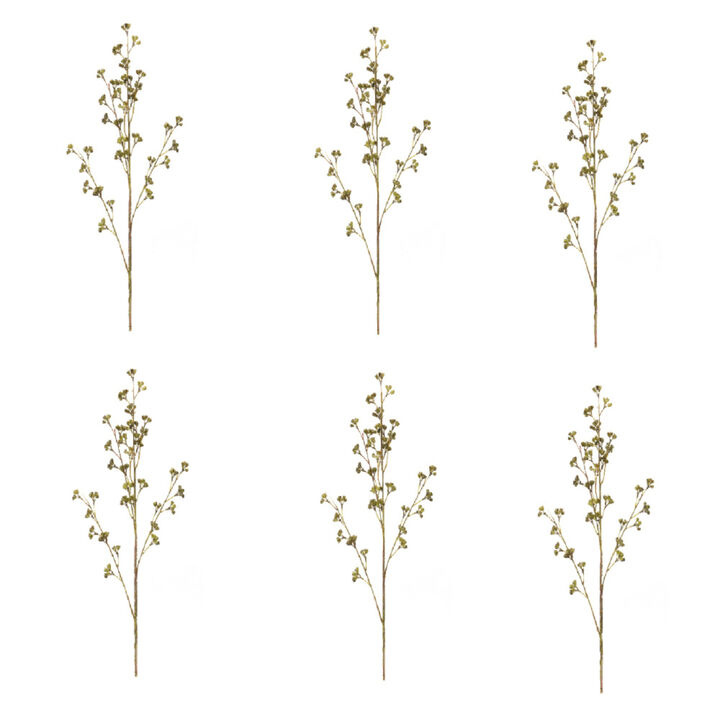 Set of 6 Winter Berry Pod Sprays for Holiday Floral Arrangements and Decor