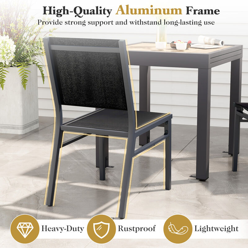 Outdoor Dining Chairs with Breathable Seat and Backrest – Comfortable Patio Seating for Dining